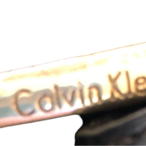 Calvin Klein Wide Leather/Suede Belt Black Silver Logo Medallion 2.75”W Sz. XL - Picture 5 of 7